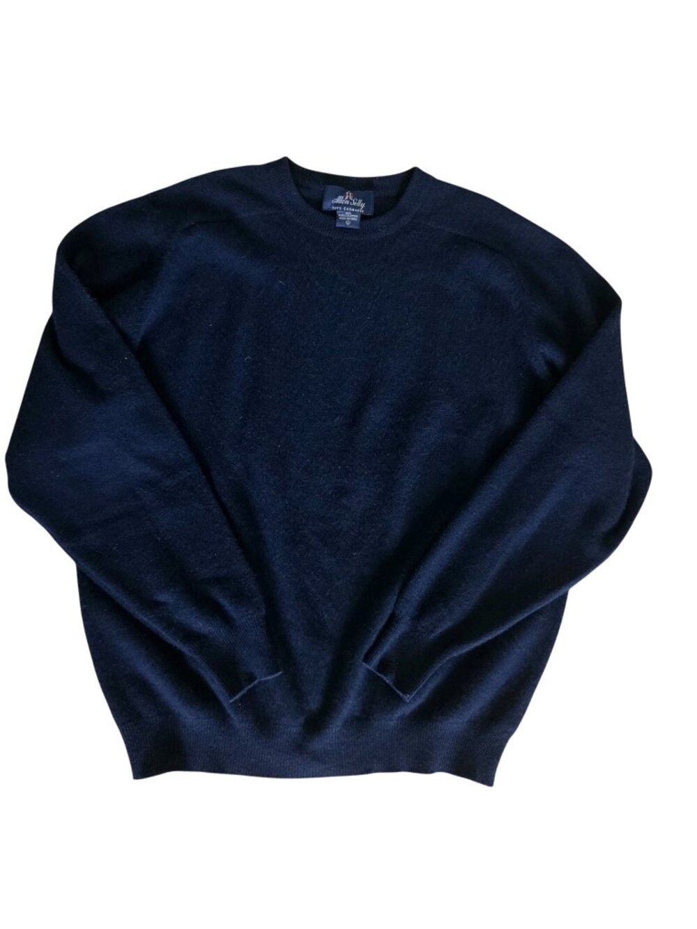 Allen Solly Mens Large Dark Blue 100% Cashmere Knit Pullover Sweater - Picture 1 of 2